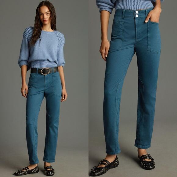 Anthropologie Pilcro The Wanderer Mid Rise Relaxed Leg Pants Womens Size 32T - Picture 1 of 8